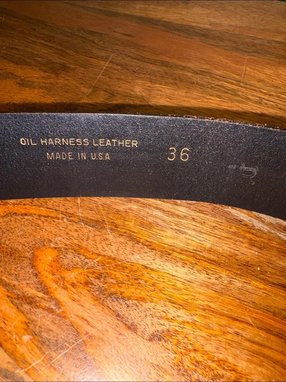 Levi’s Vintage Black Harness Leather Belt Men’s 36 USA